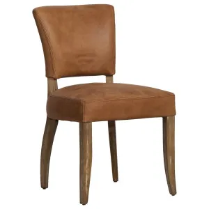 Bassa Tan Leather & Bleached Oak Dining Chair by Schots, a Chairs for sale on Style Sourcebook