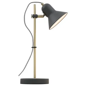 Corelli Table Lamp, Dark Grey, Antique Brass by Telbix, a Lamps for sale on Style Sourcebook