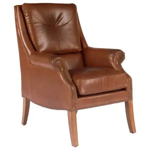 Button Leather Armchair, Vintage Whiskey by Schots, a Chairs for sale on Style Sourcebook