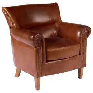 Lodge Leather Armchair, Vintage Whiskey by Schots, a Chairs for sale on Style Sourcebook