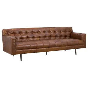 Jorden 3 Seater Leather Sofa, Sienna Brown by Schots, a Sofas for sale on Style Sourcebook