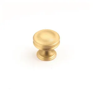 Decade 35mm Dome Knob, Satin Brass by Castella, a Cabinet Hardware for sale on Style Sourcebook