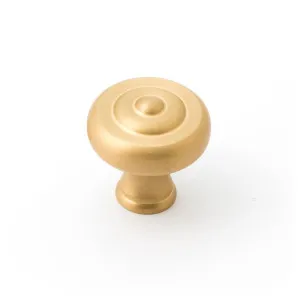 Decade 38mm Fluted Knob, Satin Brass by Castella, a Cabinet Hardware for sale on Style Sourcebook