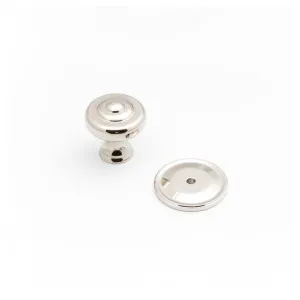 Decade 38mm Fluted Knob & Backplate, Polished Nickel by Castella, a Cabinet Hardware for sale on Style Sourcebook