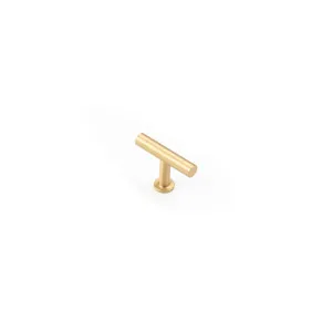 Strand 50mm Solid Brass T-Bar Handle, Satin Brass by Castella, a Cabinet Hardware for sale on Style Sourcebook