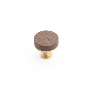 Tundra 30mm Knob, Walnut Satin Brass by Castella, a Cabinet Hardware for sale on Style Sourcebook