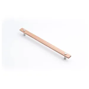 Lenah 288mm Cabinet Handle, Tasmanian Oak & Polished Chrome Face Caps by Castella, a Cabinet Hardware for sale on Style Sourcebook