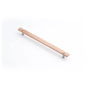 Lenah 288mm Cabinet Handle, Tasmanian Oak & Satin Chrome Face Caps by Castella, a Cabinet Hardware for sale on Style Sourcebook