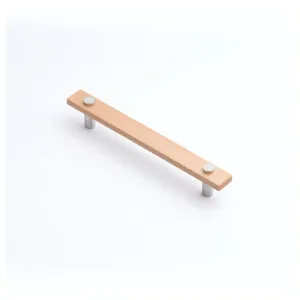 Lenah 160mm Cabinet Handle, European Beech & Polished Chrome Face Caps by Castella, a Cabinet Hardware for sale on Style Sourcebook