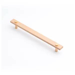 Lenah 224mm Cabinet Handle, European Beech & Polished Gold Face Caps by Castella, a Cabinet Hardware for sale on Style Sourcebook