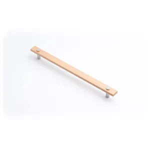 Lenah 288mm Cabinet Handle, European Beech & Polished Chrome Face Caps by Castella, a Cabinet Hardware for sale on Style Sourcebook