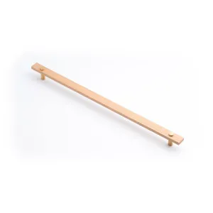 Lenah 416mm Cabinet Handle, European Beech & Brushed Gold Face Caps by Castella, a Cabinet Hardware for sale on Style Sourcebook