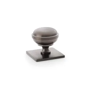 Hastings 34mm Knob on Backplate, Gunmetal PVD by Castella, a Cabinet Hardware for sale on Style Sourcebook