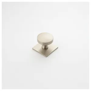 Hastings 38mm Knob on Backplate, Satin Nickel by Castella, a Cabinet Hardware for sale on Style Sourcebook