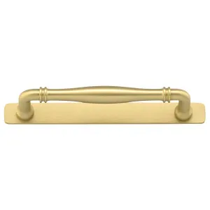 Sarlat Cabinet Pull w Backplate CTC160mm Brushed Gold PVD by Iver, a Cabinet Hardware for sale on Style Sourcebook
