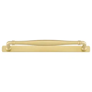 Sarlat Cabinet Pull w Backplate CTC256mm Brushed Gold PVD by Iver, a Cabinet Hardware for sale on Style Sourcebook