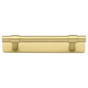 Helsinki Cabinet Pull w BackplateCTC96mm Brushed Gold PVD by Iver, a Cabinet Hardware for sale on Style Sourcebook