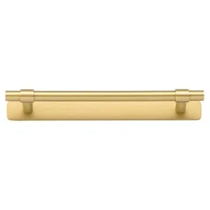 Helsinki Cabinet Pull w BackplateCTC160mm Brushed Gold PVD by Iver, a Cabinet Hardware for sale on Style Sourcebook