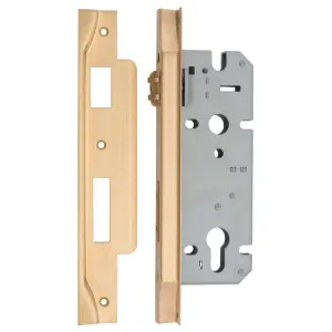 Rebated 85mm Euro Mortice Locks 45mm Backset Brushed Gold PVD by Iver, a Cabinet Hardware for sale on Style Sourcebook