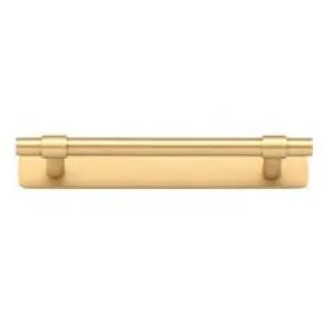 Helsinki Cabinet Pull with Backplate CTC128mm Brushed Brass by Iver, a Cabinet Hardware for sale on Style Sourcebook