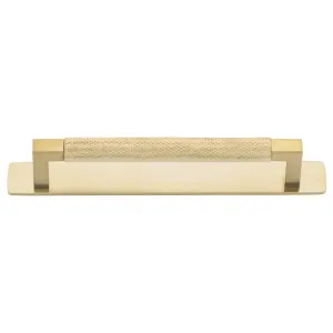 Brunswick Cabinet Pull With Backplate  Brushed Gold Pvd Ctc160Mm by Iver, a Cabinet Hardware for sale on Style Sourcebook