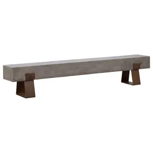 Vault 220cm Concrete Bench, Dark Grey & Rust Legs by Schots, a Outdoor Benches for sale on Style Sourcebook