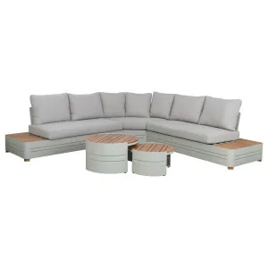 Moreton Teak Lounge Set & Coffee Table, Beige by Schots, a Outdoor Benches for sale on Style Sourcebook