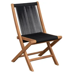 Kala Folding Teak Chair w Black Rope by Schots, a Dining Chairs for sale on Style Sourcebook