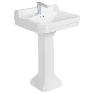 Emile 60cm 1 Tap Hole Pedestal Basin, White by Schots, a Basins for sale on Style Sourcebook