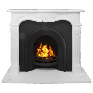 Louis XV Chateau Marble  Mantel, Statuary White by Schots, a Fireplaces & Accessories for sale on Style Sourcebook
