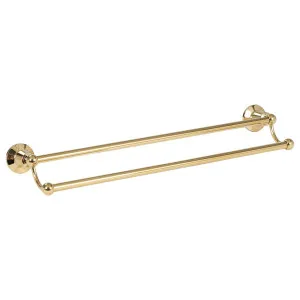 Noosa Double Towel Rail 600mm Gold PVD by Schots, a Towel Rails for sale on Style Sourcebook
