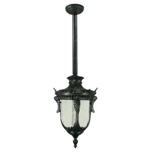 Wellington Large Outdoor Rod Pendant, Antique Black by Lighting Inspirations, a Lamps for sale on Style Sourcebook