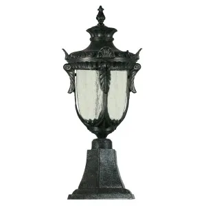 Wellington Medium Outdoor Pillar Mount, Antique Black by Lighting Inspirations, a Lamps for sale on Style Sourcebook