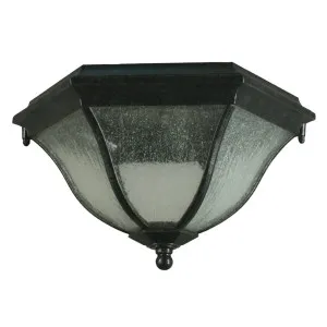 Wickham Outdoor Flush Under Eave Light, Antique Black by Lighting Inspirations, a Lamps for sale on Style Sourcebook