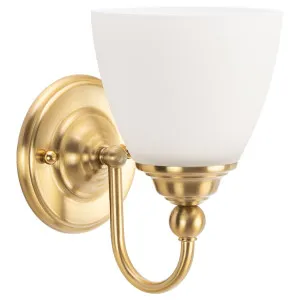 Nova 1 Light Wall Bracket, Satin Brass by Lighting Inspirations, a Wall Lighting for sale on Style Sourcebook