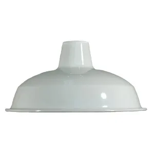 Warehouse 300mm Metal Shade 29mm Hole, White by Lighting Inspirations, a Lamp Shades for sale on Style Sourcebook