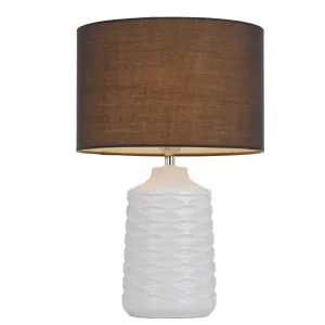 Agra Table Lamp, Glazed White & Grey by Telbix, a Lamps for sale on Style Sourcebook