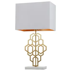 Akron Large Table Lamp, Antique Gold & White by Telbix, a Lamps for sale on Style Sourcebook