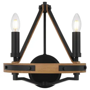 Darien 2 Light Wall Light, Ash, Black by Telbix, a Wall Lighting for sale on Style Sourcebook