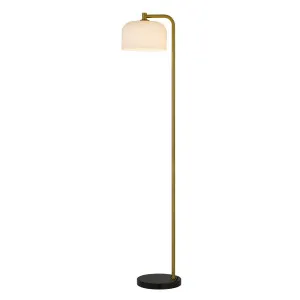 Hoff Floor Lamp, Antique Gold, Black Marble, Opal Matte by Telbix, a Lamps for sale on Style Sourcebook