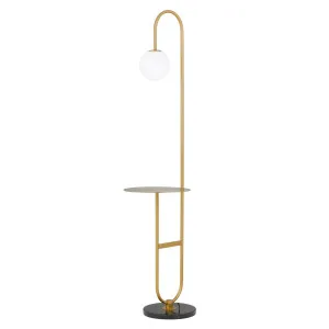 Inez Floor Lamp, Antique Gold, Black by Telbix, a Lamps for sale on Style Sourcebook