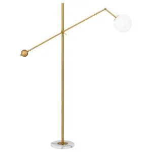 Kemi Floor Lamp, Opal Matte, Gold, White Marble by Telbix, a Lamps for sale on Style Sourcebook
