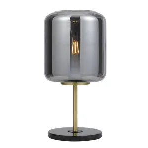 Korova Table Lamp, Black Marble, Black, Brass, Smoke Glass by Telbix, a Lamps for sale on Style Sourcebook