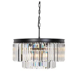 Serene 9 Light Pendant, Black by Telbix, a Chandeliers for sale on Style Sourcebook