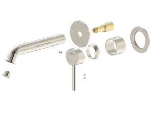 Projix Curved Wall Mixer Set 180mm Spout Trim Only Lf In Brushed Nickel By Raymor by Raymor, a Bathroom Taps & Mixers for sale on Style Sourcebook