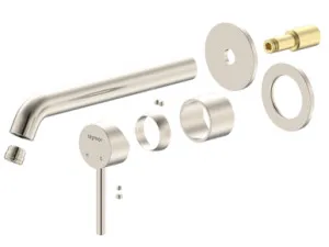 Projix Curved Wall Mixer Set 220mm Spout Trim Only Lf In Brushed Nickel By Raymor by Raymor, a Bathroom Taps & Mixers for sale on Style Sourcebook