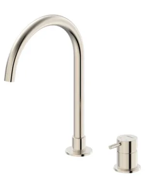 Projix Gooseneck Swivel Hob Mixer Set 200mm Lf | Made From Brass In Brushed Nickel By Raymor by Raymor, a Bathroom Taps & Mixers for sale on Style Sourcebook
