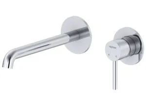 Projix Curved Wall Mixer Set 220mm Spout Lf | Made From Brass In Chrome Finish By Raymor by Raymor, a Bathroom Taps & Mixers for sale on Style Sourcebook