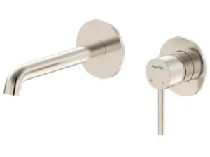 Projix Curved Wall Mixer Set 180mm Spout Lf | Made From Brass In Brushed Nickel By Raymor by Raymor, a Bathroom Taps & Mixers for sale on Style Sourcebook