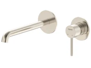 Projix Curved Wall Mixer Set 220mm Spout Lf | Made From Brass In Brushed Nickel By Raymor by Raymor, a Bathroom Taps & Mixers for sale on Style Sourcebook